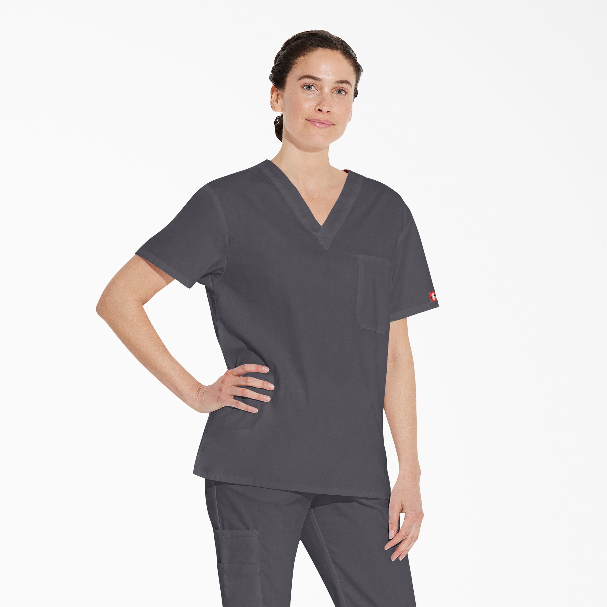 Unisex EDS Signature V-Neck Scrub Top - Image 4