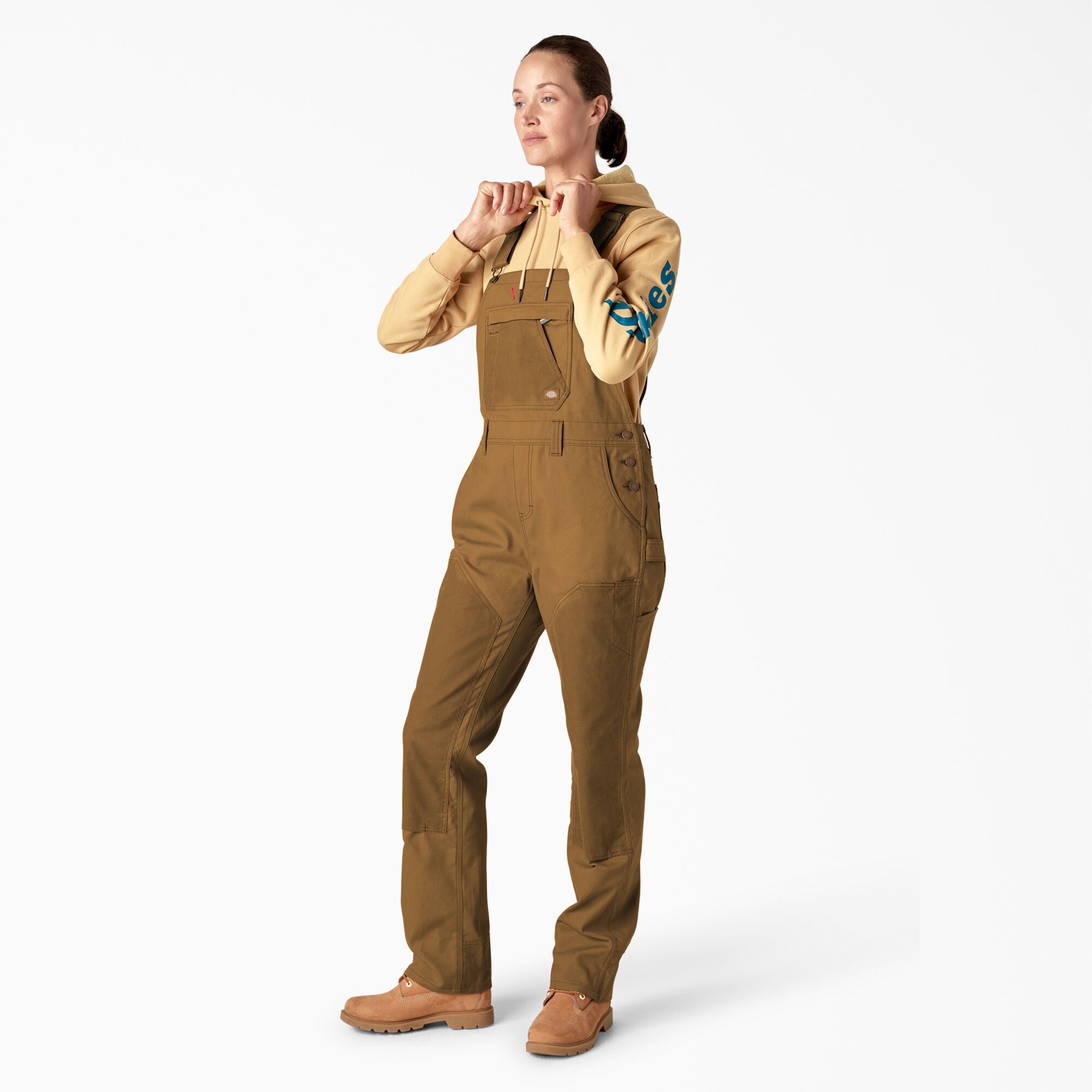 Women's Relaxed Fit Waxed Canvas Bib Overalls - Image 3