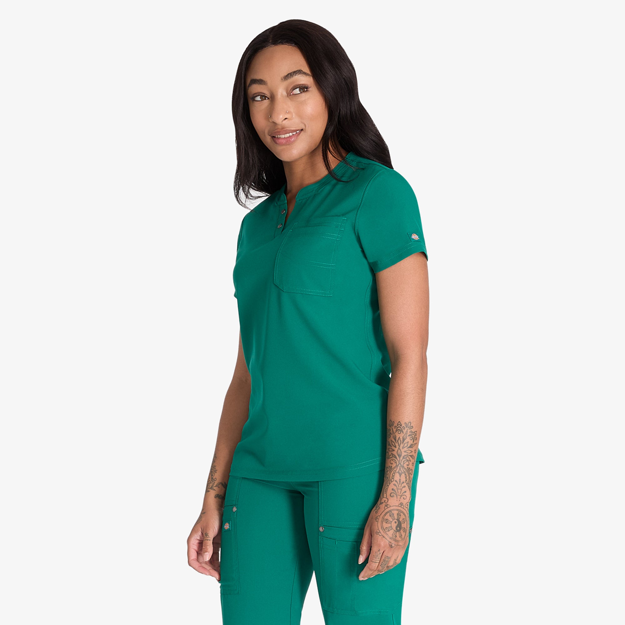Women's EDS NXT Henley Scrub Top - Image 3