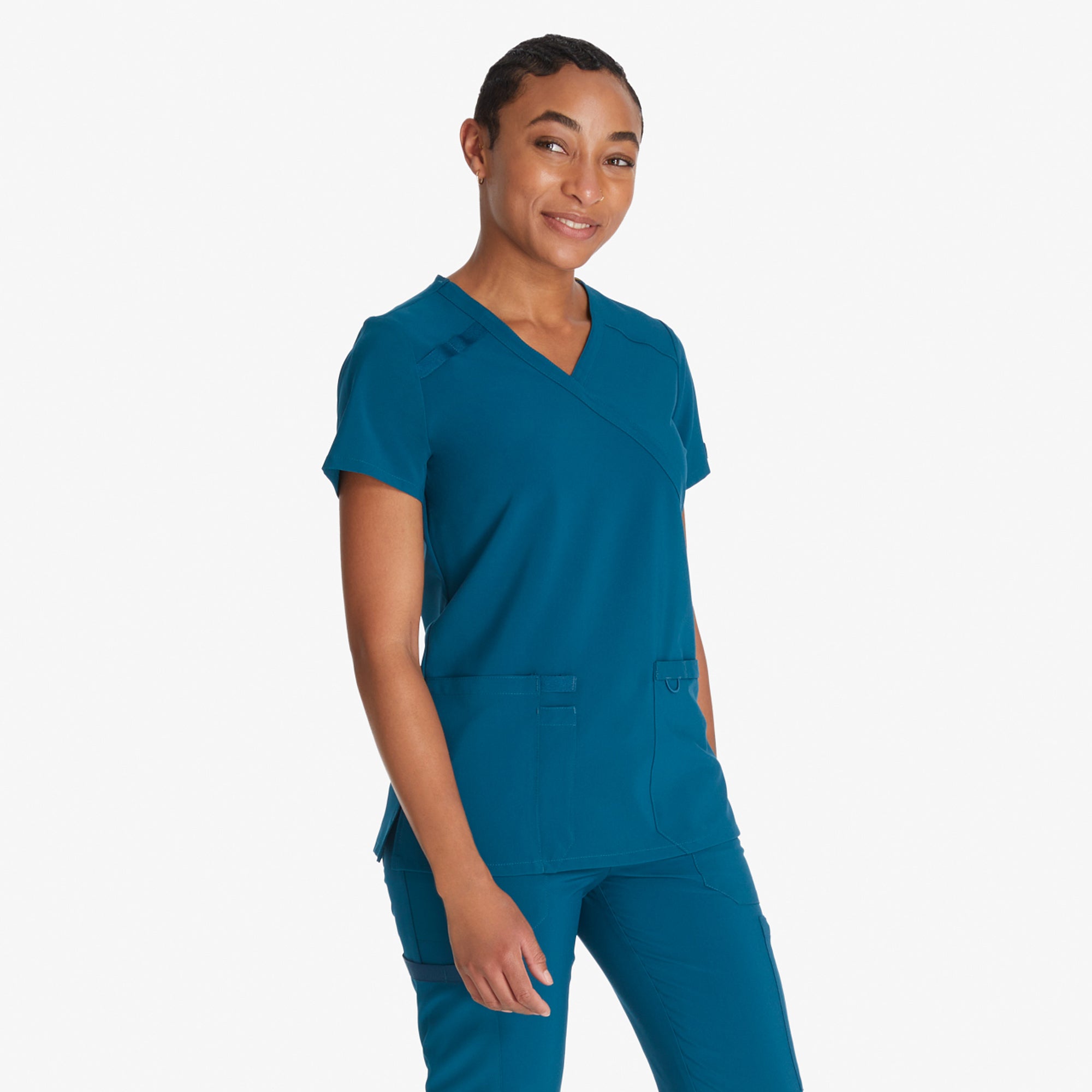 Women's EDS Essentials Mock Wrap Scrub Top - Image 4