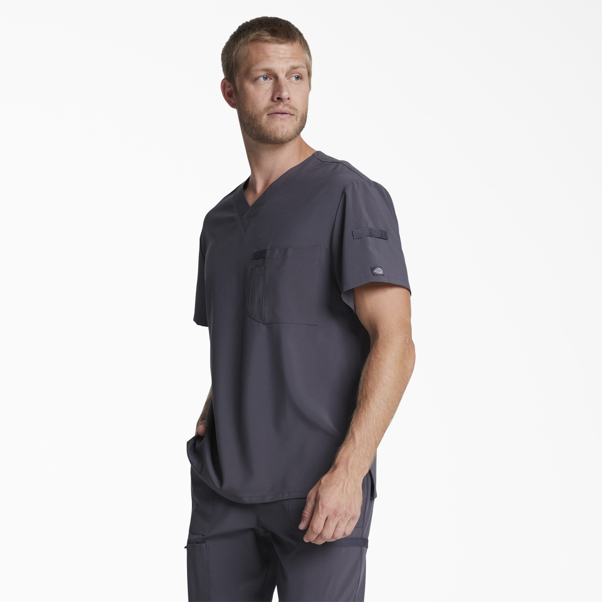 Men's EDS Essentials Tuckable V-Neck Scrub Top - Image 3