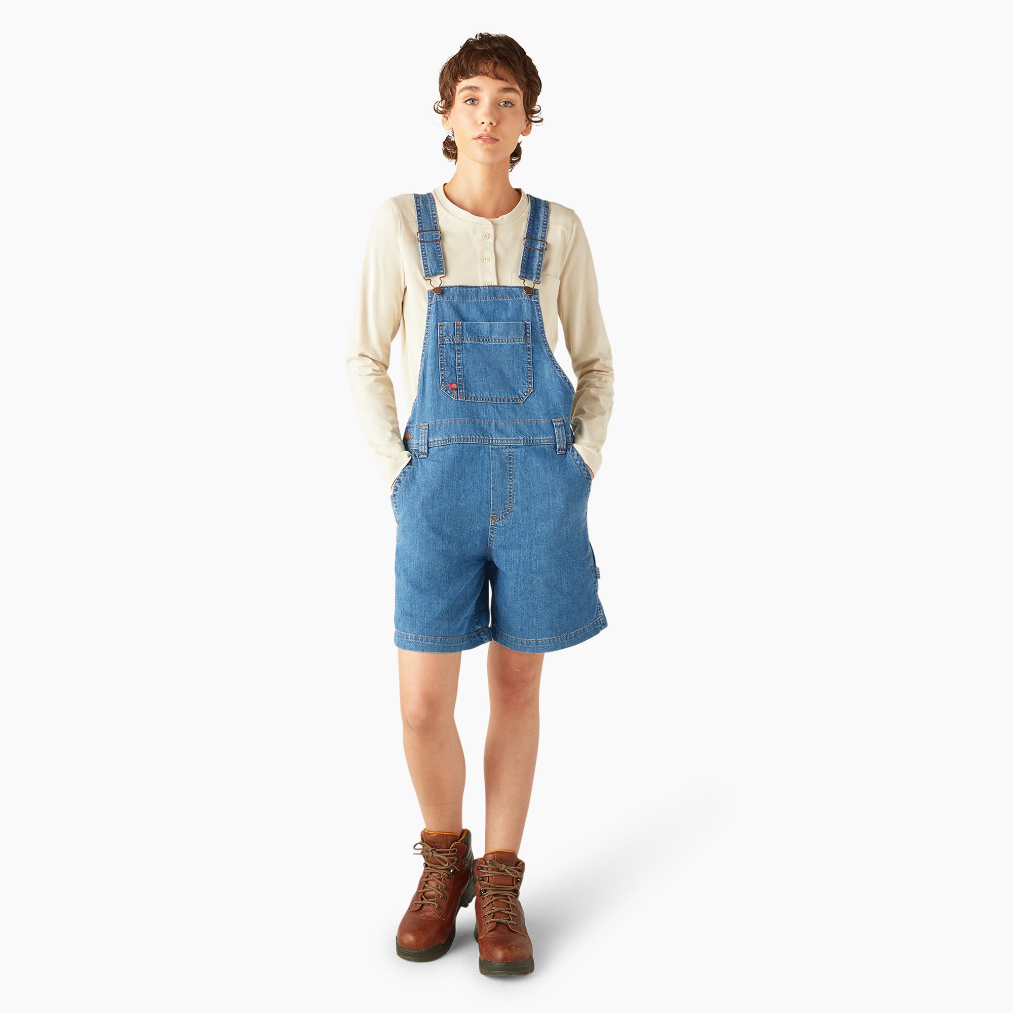 Women's Relaxed Fit Bib Shortalls. 7 - Image 9
