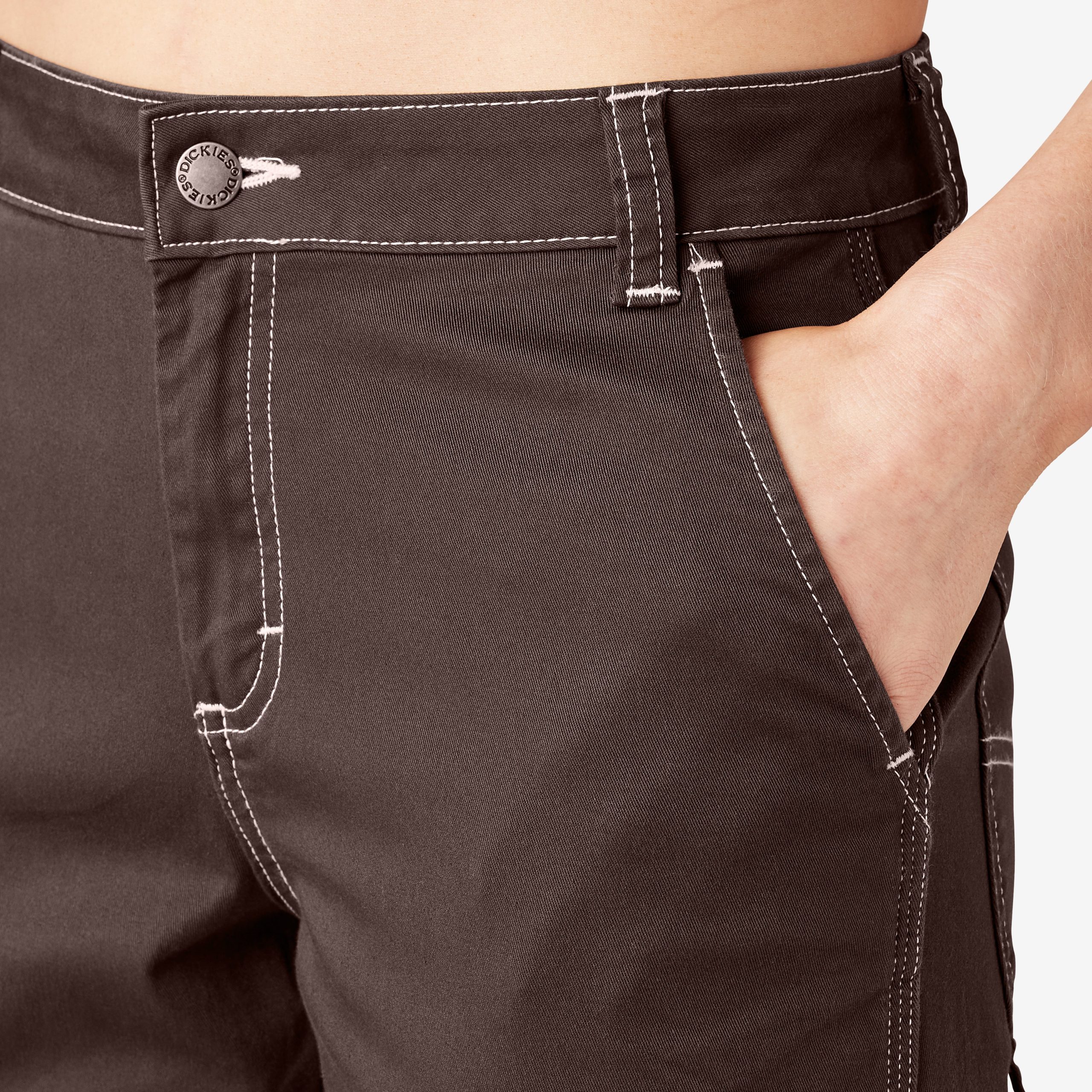 Women's Slim Straight Fit Roll Hem Carpenter Pants - Image 7