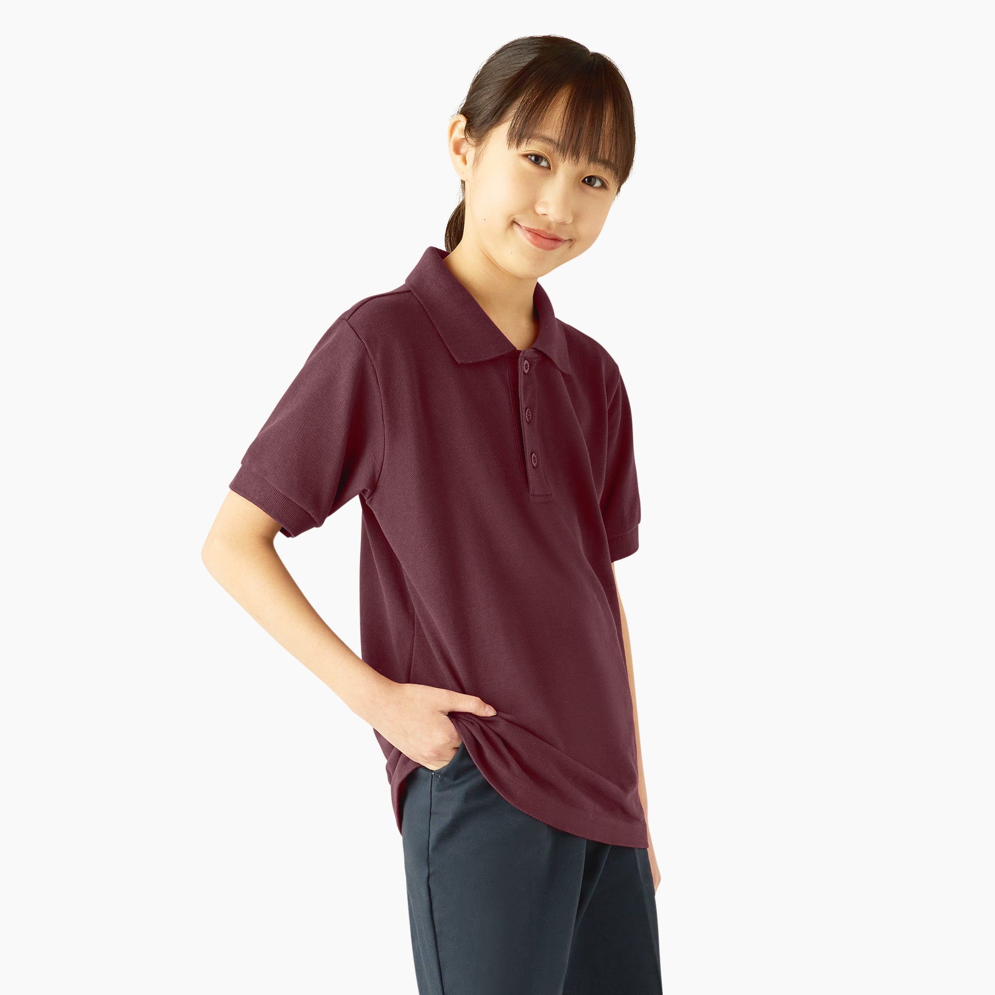 Kids' Piqué Short Sleeve Polo - Image 3