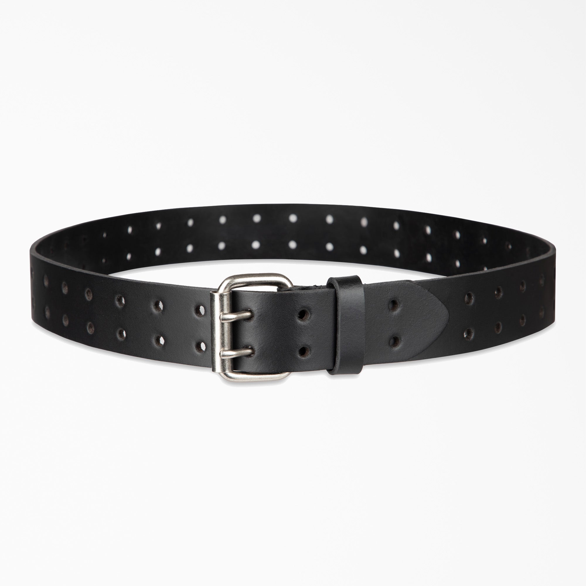 Perforated Leather Double Prong Buckle Belt - Image 3