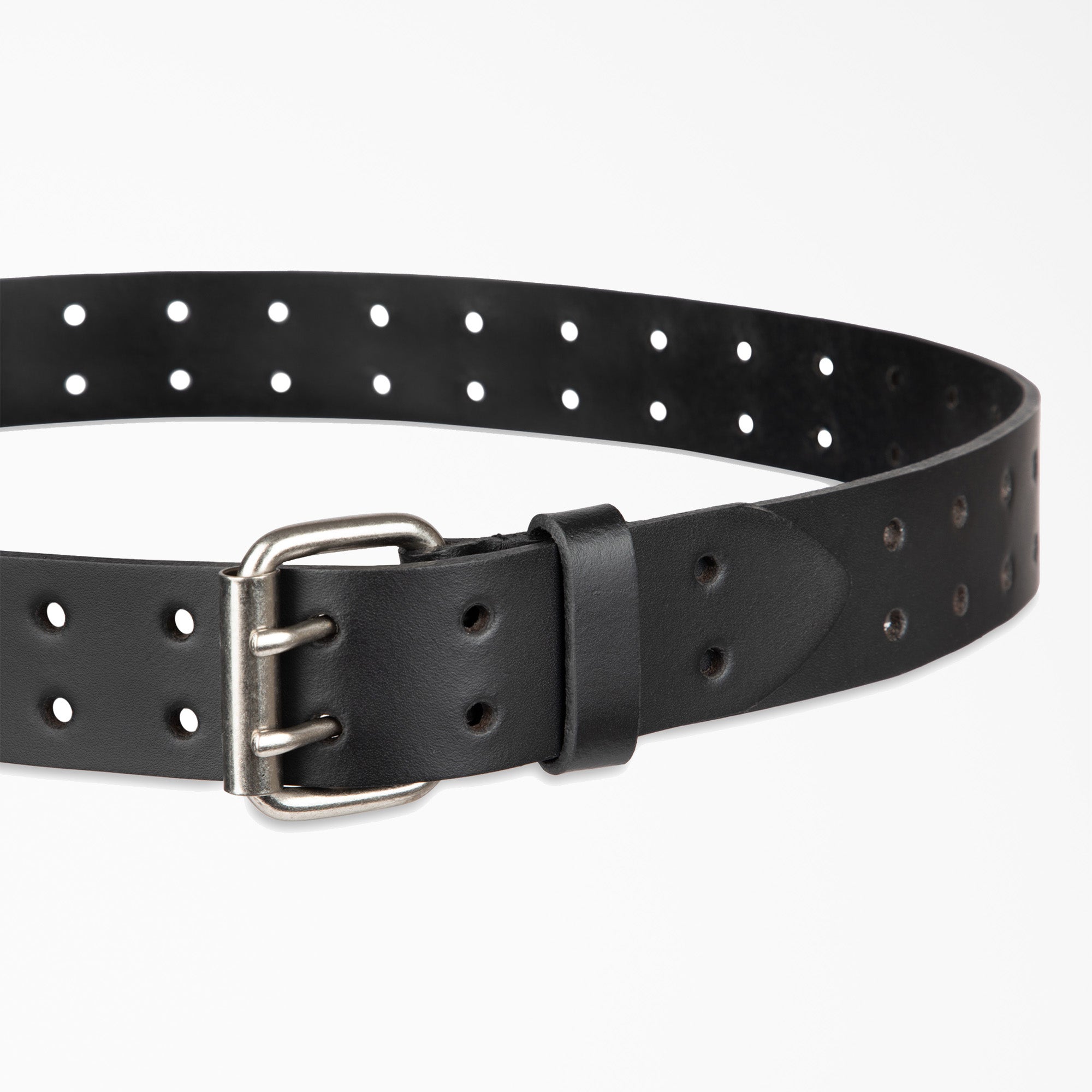Perforated Leather Double Prong Buckle Belt - Image 5