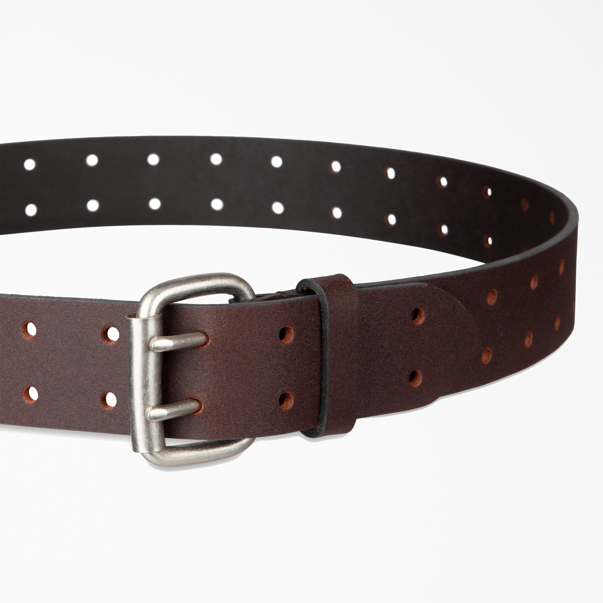 Perforated Leather Double Prong Buckle Belt - Image 5